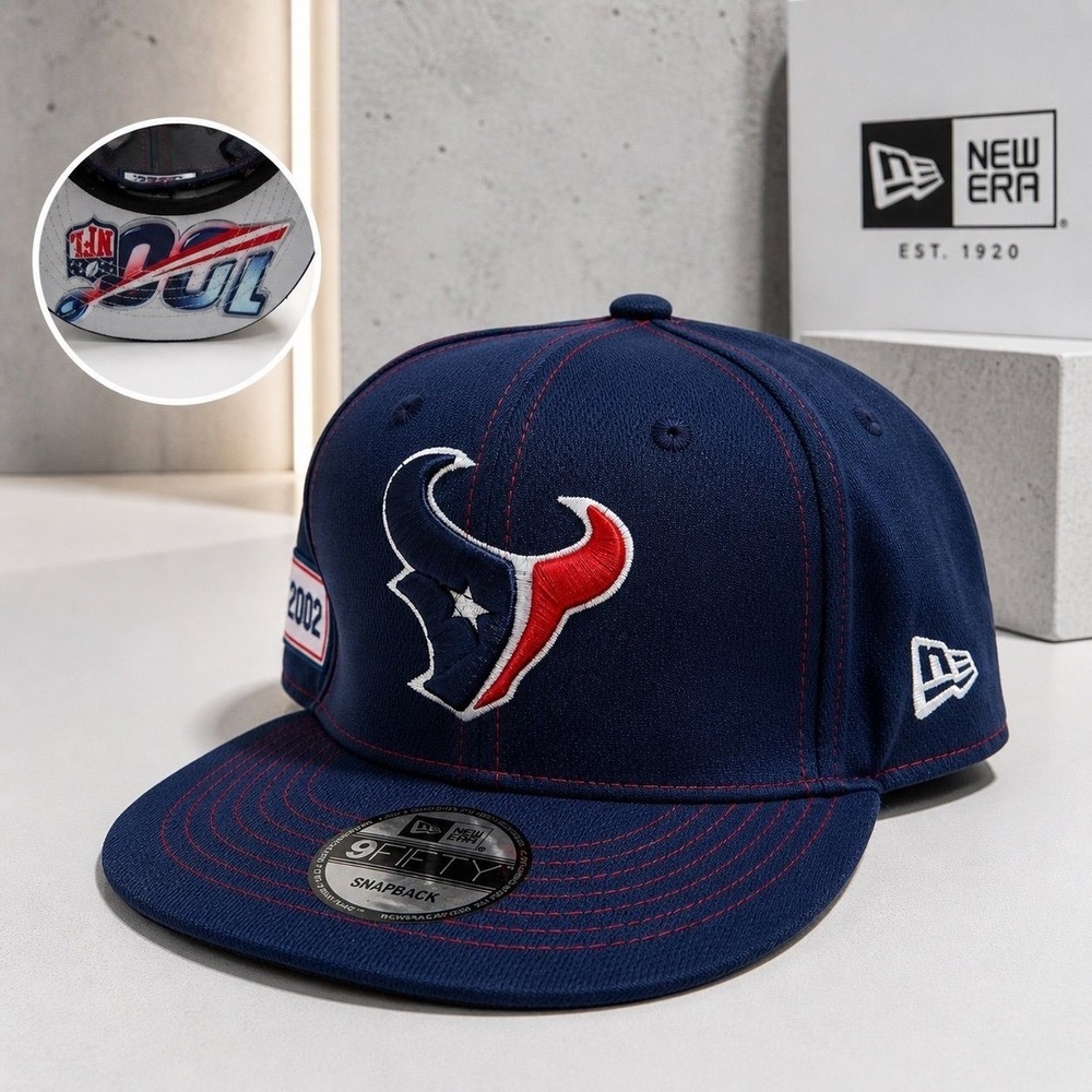 New Era Houston Texans 9FIFTY Snapback Navy NFL 100 Logo Cap‎ Hat